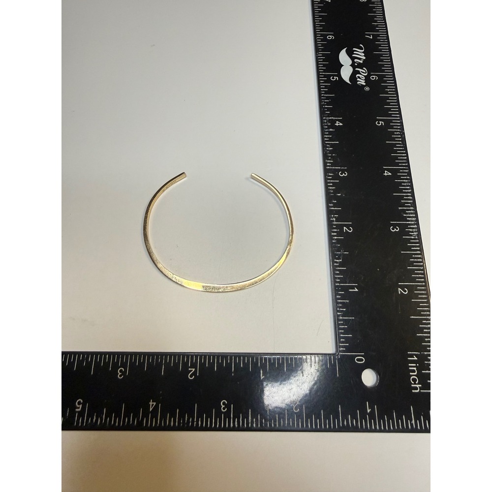 Avon Gold Tone Cuff Bracelet Vintage Minimalist Slim Open Bangle Stamped Jewelry